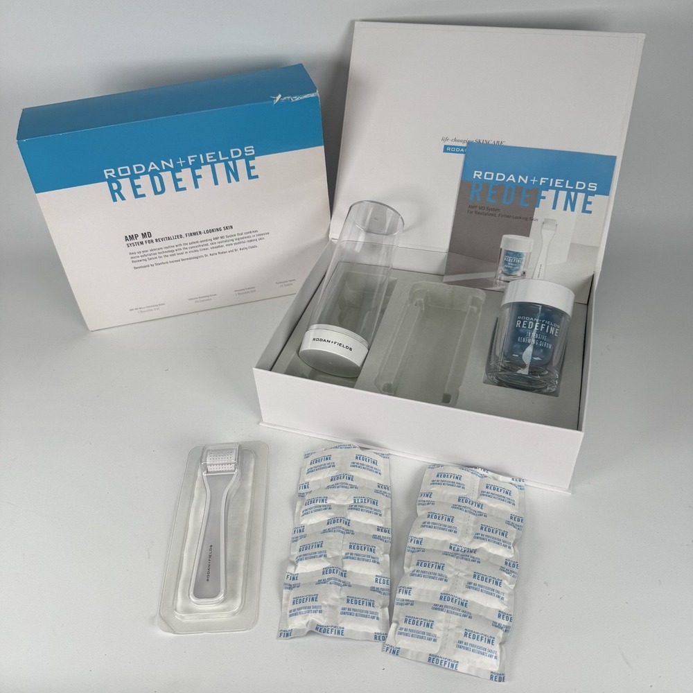 Rodan + Fields Redefine AMP MD System Anti-Aging System NEW SEALED w/ Roller NIB